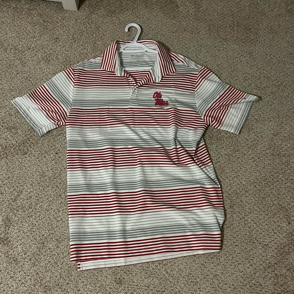 Columbia short sleeve three button Men’s Ole Miss logo